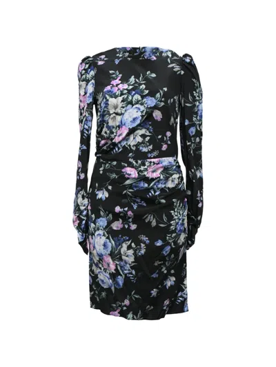 Pre-owned Zimmermann Floral-print Ruffled Mini Dress In Black
