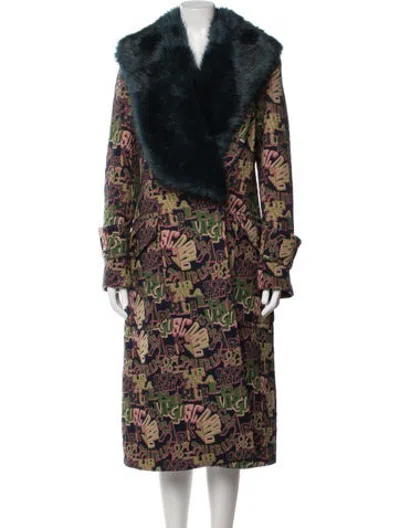 Pre-owned Zimmermann Graphic Print Coat W/ Tags In Blue