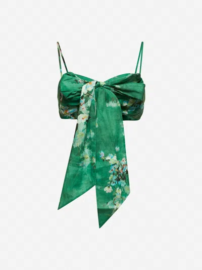 Zimmermann Green Everley Crop Top