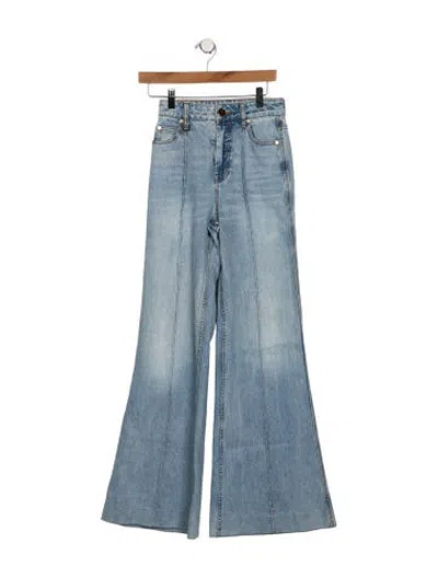 Pre-owned Zimmermann High-rise Flared Jeans In Blue