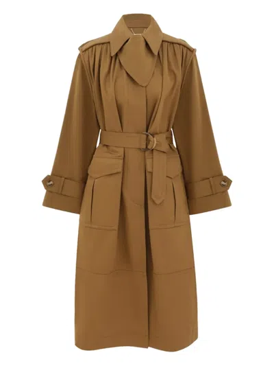 Zimmermann Illuminate Belted Trench Coat In Brown