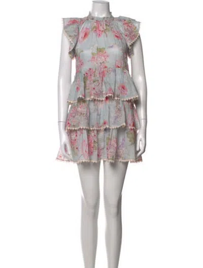 Pre-owned Zimmermann Babies' Kids Toddler Girls Floral Dress In Blue