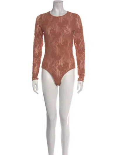 Pre-owned Zimmermann Lace Lace Pattern Bodysuit In Pink