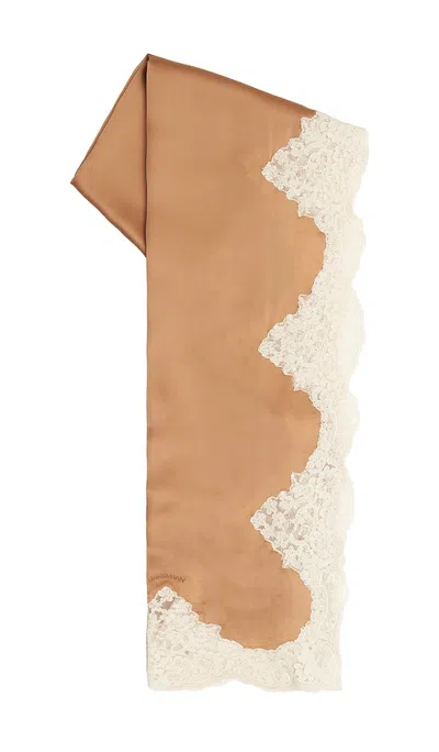 Zimmermann Lace Silk Stole In Brown