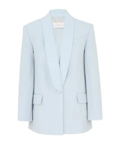 Zimmermann Lapel Long-sleeved Suit Jacket In Blue