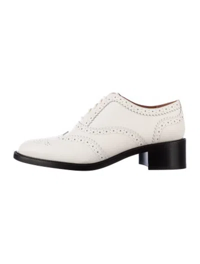 Pre-owned Zimmermann Leather Lasercut Accents Oxfords W/ Tags In White