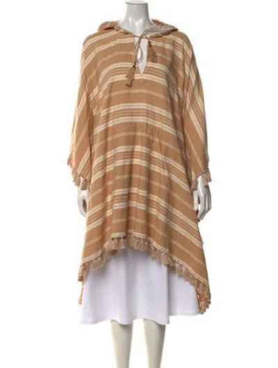 Pre-owned Zimmermann Linen Striped Tunic In Brown