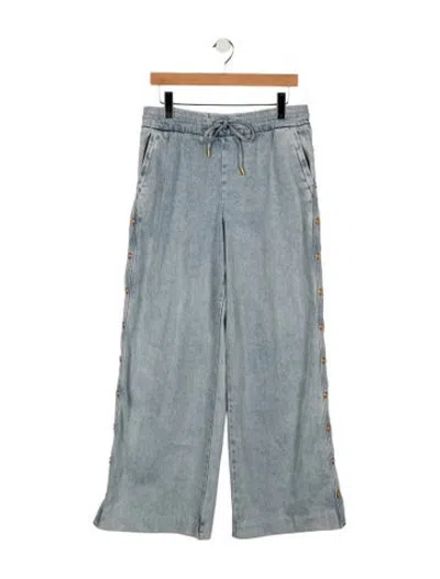 Pre-owned Zimmermann Mid-rise Wide Leg Jeans In Blue
