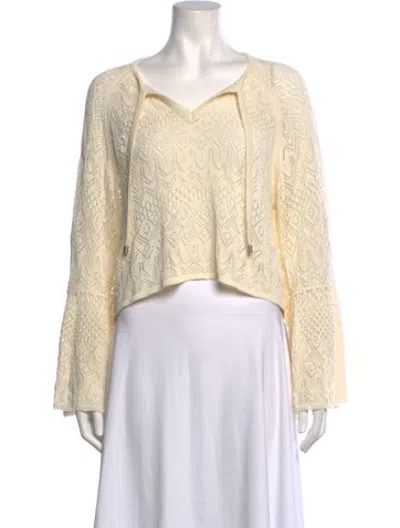 Pre-owned Zimmermann Patterned V-neck Sweater In Neutrals