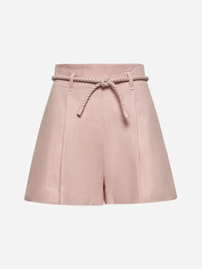Zimmermann Pink Linen Illuminate Shorts