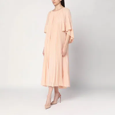 Zimmermann Pleated Peach-colored Midi Dress