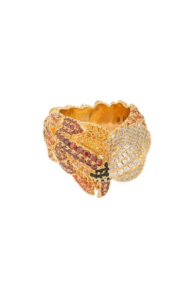 Zimmermann Plume Cocktail Ring In Gold/red