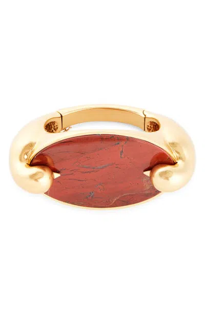 Zimmermann Plume Cuff Bracelet In Gold/dark Red