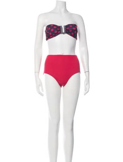 Pre-owned Zimmermann Polka Dot Print Bikini W/ Tags In White