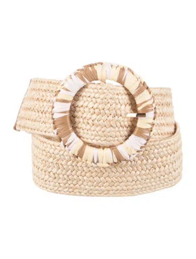 Pre-owned Zimmermann Raffia Waist Belt In Neutrals