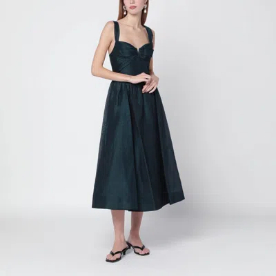 Zimmermann Rebellion Draped Midi Dress In Green