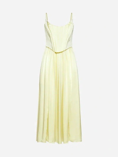 Zimmermann Silk Corset Dress In Lemon