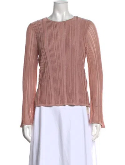 Pre-owned Zimmermann Striped Crew Neck Sweater In Pink