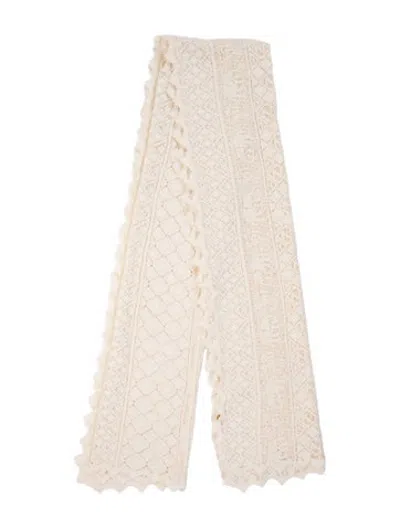 Pre-owned Zimmermann Wool Lace Pattern Scarf In Neutrals