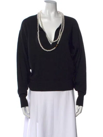 Pre-owned Zimmermann Wool V-neck Sweater W/ Tags In Black