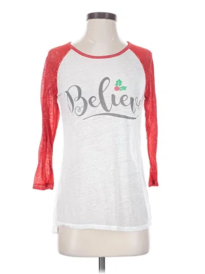 Pre-owned Zoe+liv 3/4 Sleeve T-shirt In Silver