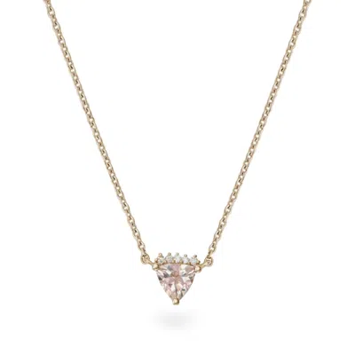 Zohreh Women's Diamond & Morganite Trillion Necklace 9k Gold