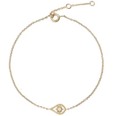 Zohreh Women's Gold / Neutrals Diamond Paisley Teardrop Bracelet 9k Gold