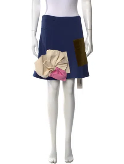 Pre-owned Zomer Patterned Mini Skirt W/ Tags In Blue