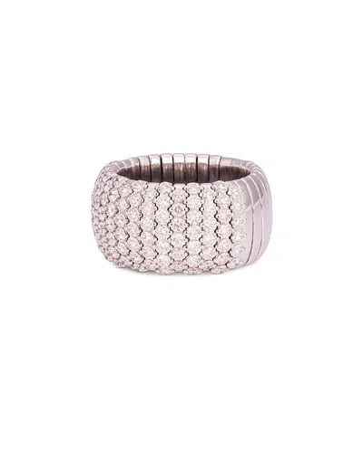 Zydo 18k White Gold Stretch Diamond Half Eternity Wide Band, 3.09 Tcw In Silver