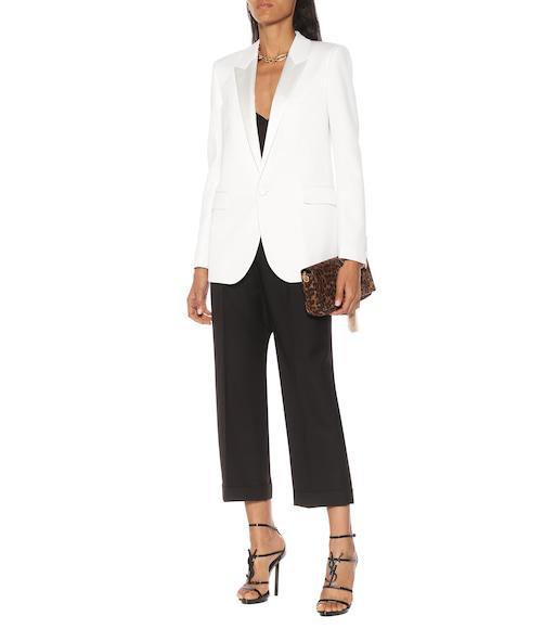 SAINT LAURENT Cassandra Ysl Patent Leather Sandals In Animal Print