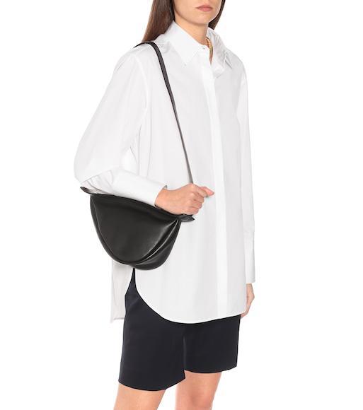 THE ROW Small Slouchy Banana Grain Leather Bag In Black