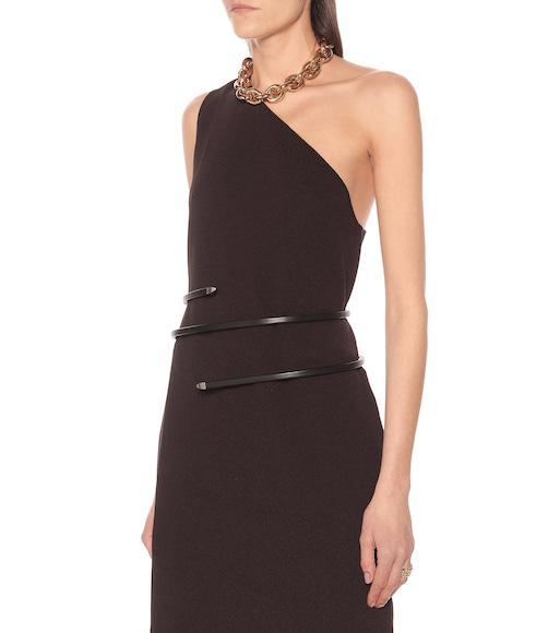 BOTTEGA VENETA Spiral Leather Belt Black