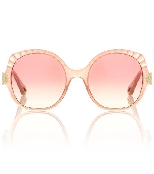 CHLOÉ Chloe Lauren Scalloped Leather Ballerina Flat In Purple