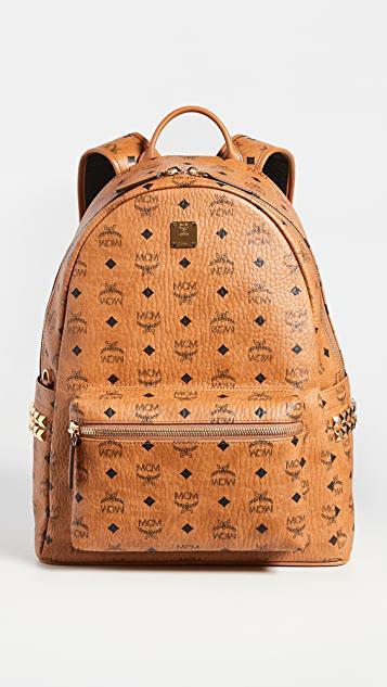 MCM Stark 40 Visetos Backpack In Cognac