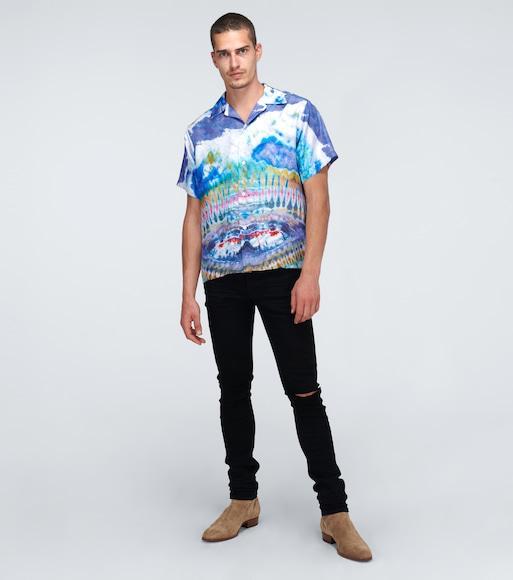 SAINT LAURENT Almond Toe Suede Ankle Boots With Buckle In Beige