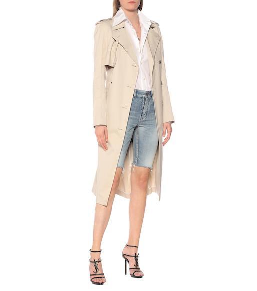 SAINT LAURENT Cassandra Ysl Patent Leather Sandals In Animal Print