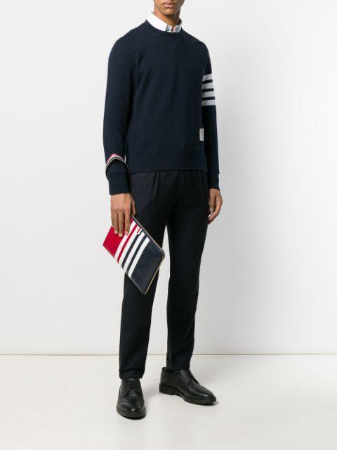 THOM BROWNE Classic Crewneck In Blue