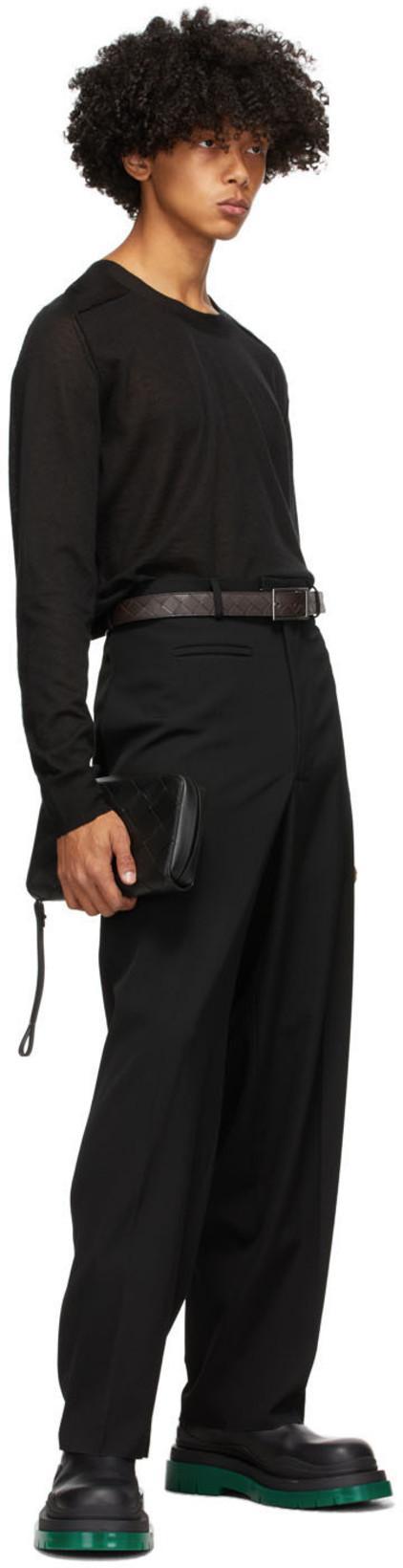 BOTTEGA VENETA Men's Intreccio Leather Belt In Brown