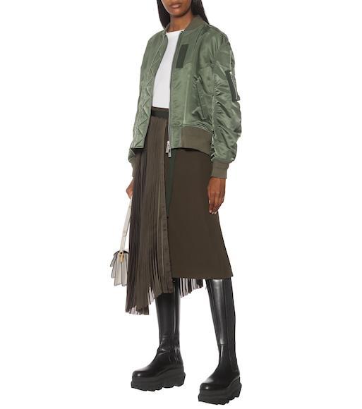 SACAI Giubbino Imbottito In Nylon Verde Oliva  Donna In Green