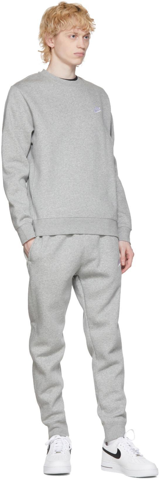 NIKE Sportswear Club Embroidered Logo Solid Color Round Neck Short Sleeve Black