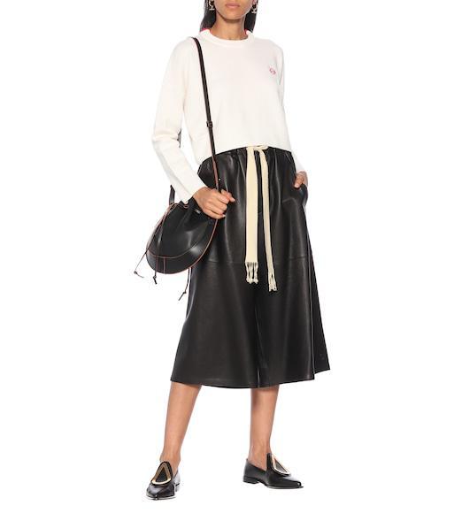 LOEWE Small Cubi Anagram Jacquard Canvas And Leather Shoulder Bag In Anthracite