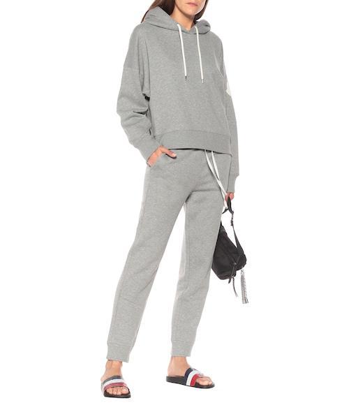 MONCLER Basile Black Rubber Sliders In White