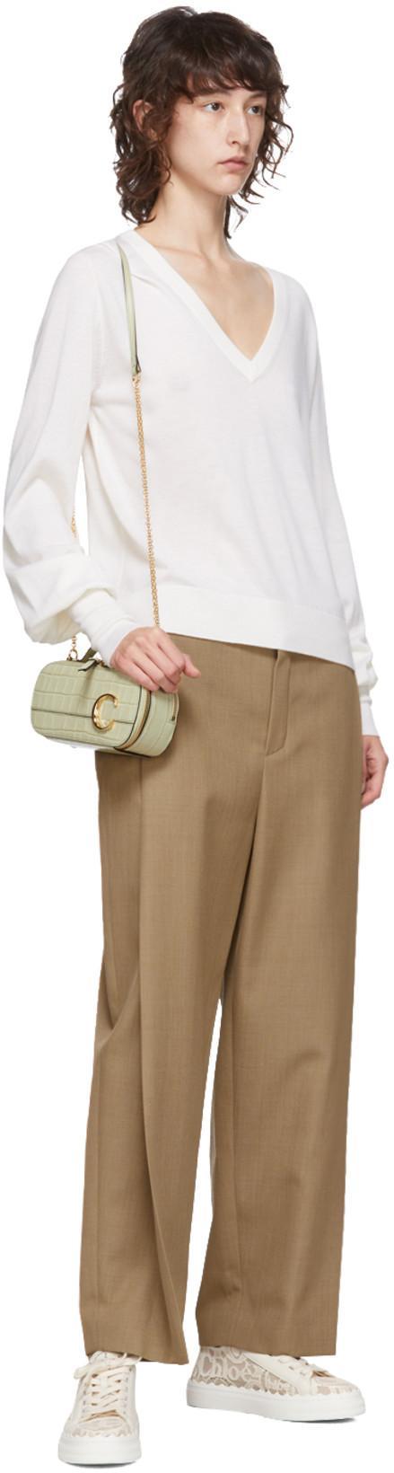 CHLOÉ Lace Lauren Low-top Sneakers With Pull Tab In White