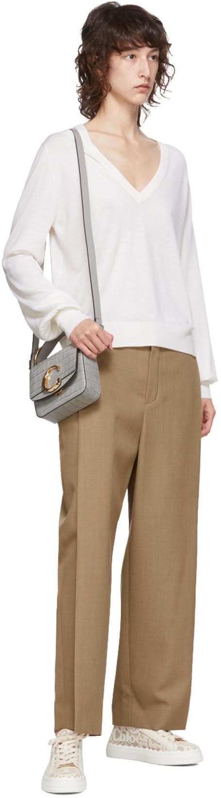 CHLOÉ Lace Lauren Low-top Sneakers With Pull Tab In White