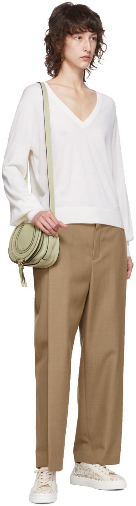 CHLOÉ Lace Lauren Low-top Sneakers With Pull Tab In White