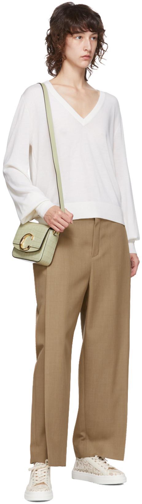 CHLOÉ Lace Lauren Low-top Sneakers With Pull Tab In White