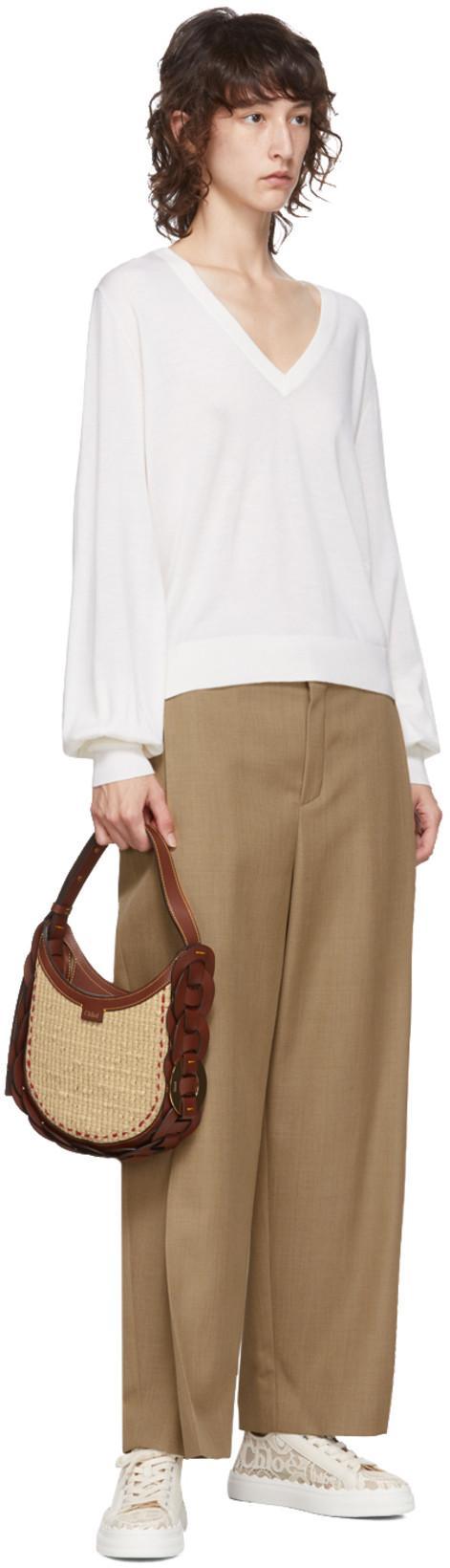 CHLOÉ Lace Lauren Low-top Sneakers With Pull Tab In White