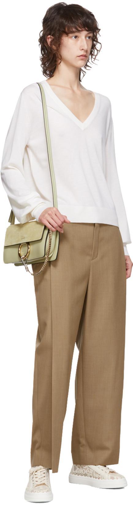 CHLOÉ Lace Lauren Low-top Sneakers With Pull Tab In White