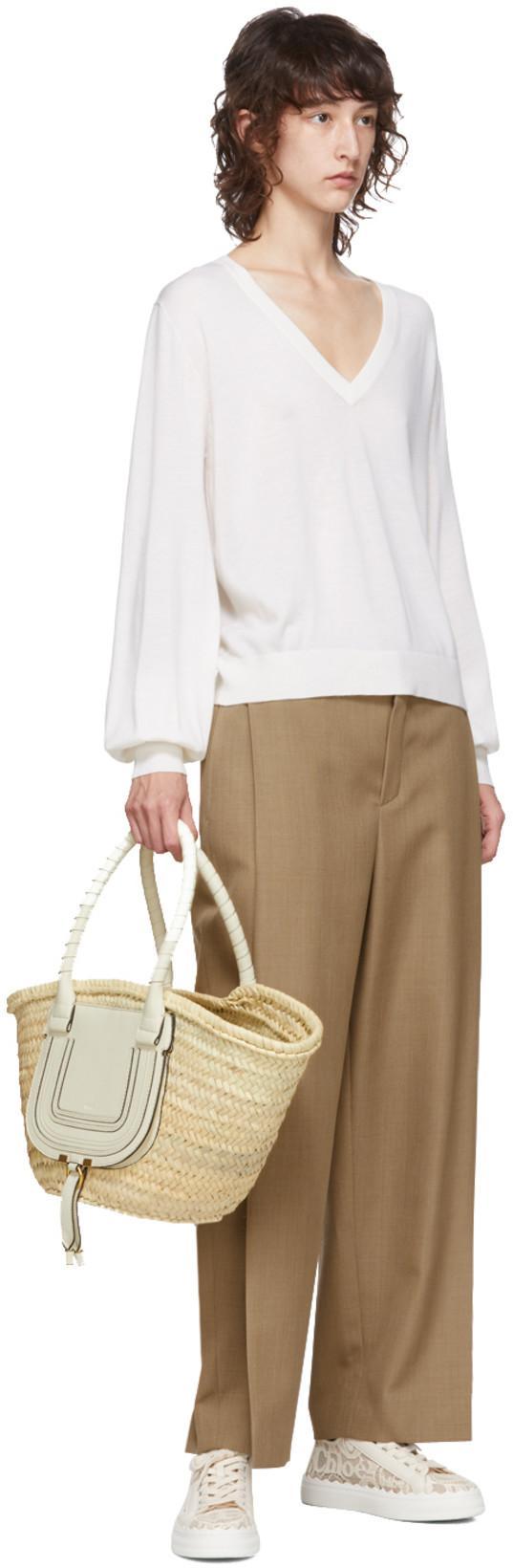 CHLOÉ Lace Lauren Low-top Sneakers With Pull Tab In White