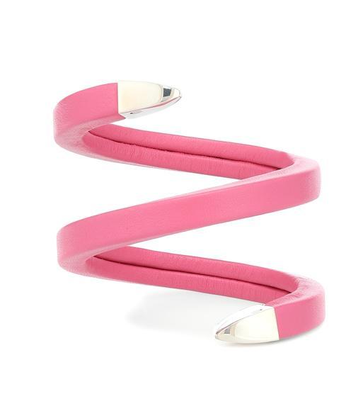 BOTTEGA VENETA Leather Cuff Bracelet In Pink